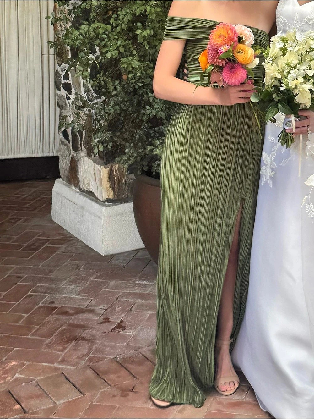 Lulus Olive Green One-Shoulder Maxi Dress XS